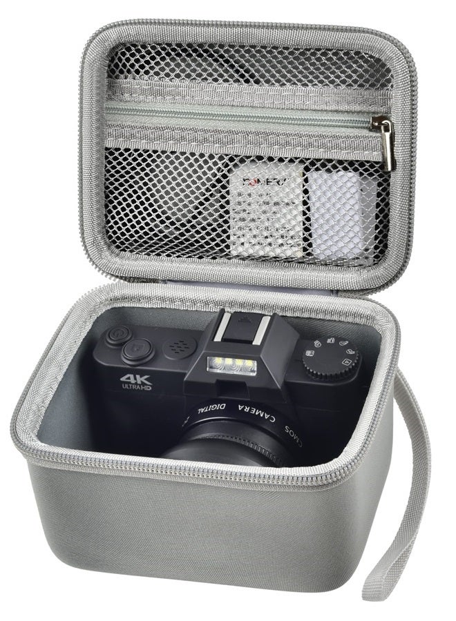 Comecase Vlogging Camera Case Compatible with Femivo/for IWEUKJLO/for VETEK/for OIEXI 4K 48MP Digital Cameras for Youtube. Vlog Camera Carrying Storage for Lens, Cable and Other Accessories -Grey - Image 1