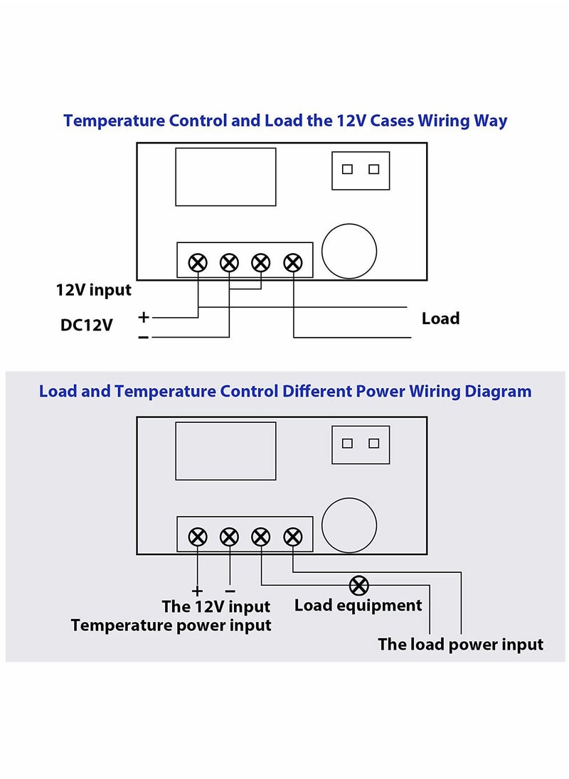 SYOSI - 12V Electronic Temperature Controller Programmable 50 to 110 Degree Celsius Heating Cooling Thermostat Control Switch Module NTC Waterproof Sensor Probe Dual Color LED Display Monitor (2 Pcs) - Image 1