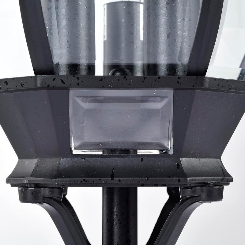 NUVO 60899 Central Park Outdoor 3Light Post Lantern 60 Watts120 Volts Black 21 x 74 Inches - Image 5