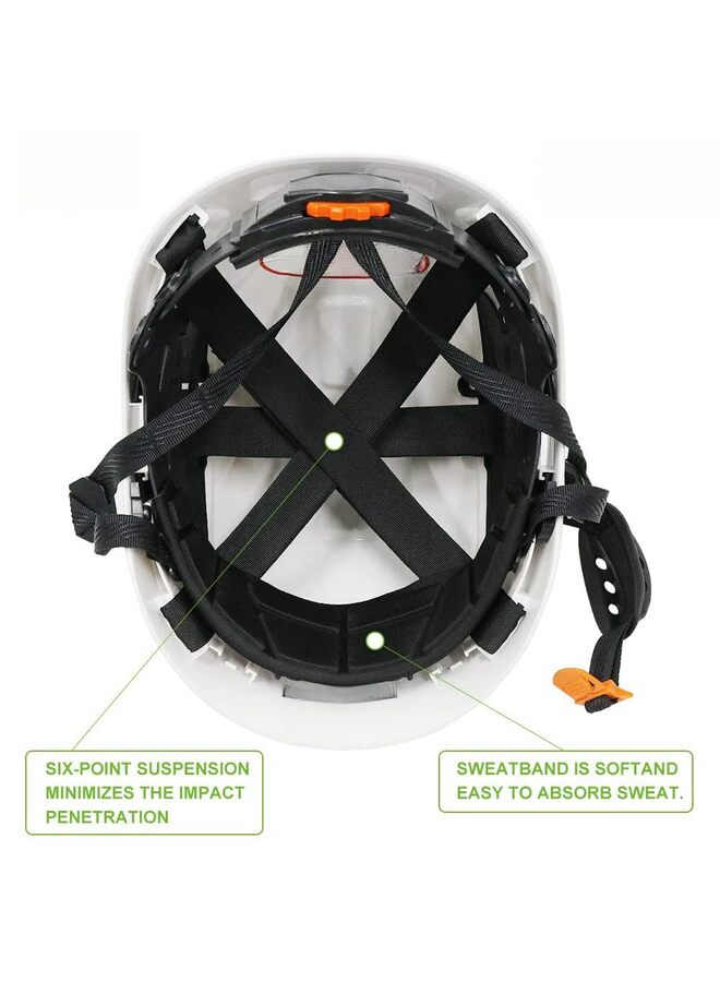 خوذة عمل صلبة مع قناع وحماية للأذن قابلة للتعديل وخفيفة الوزن وجيدة التهوية للرجال والنساء، مثالية (اللون: أبيض) - Image 5