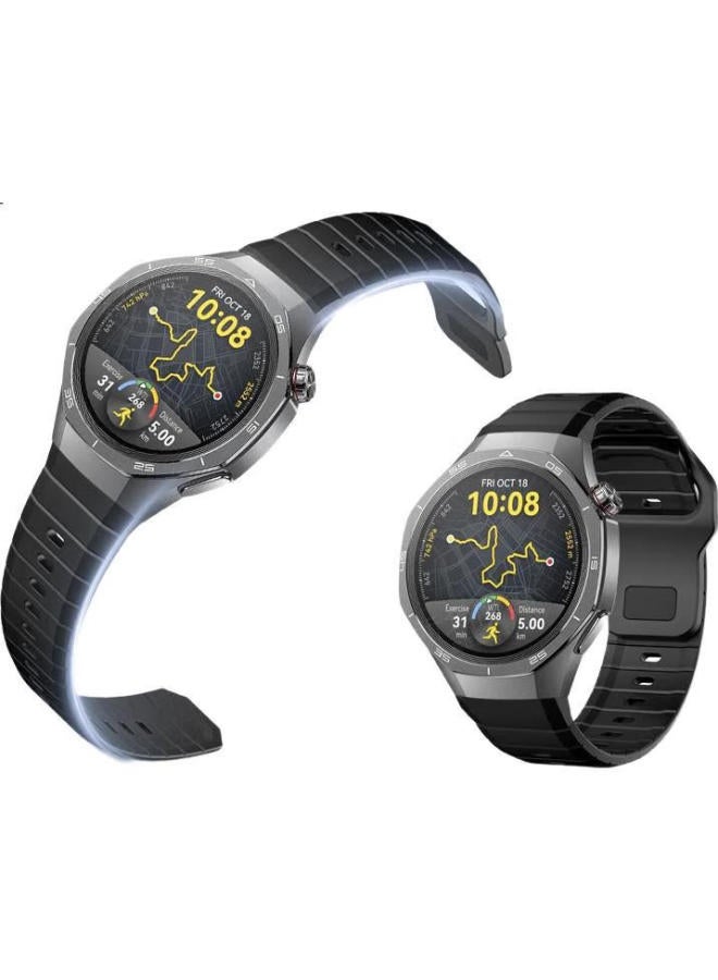 watchbond Watchband For Huawei Watch Gt5pro Titanium Space Edition Fkm Fluororubber Sports Wristband Gt5/4/3/pro Men's Buds Advanced Extraordinary Master - Image 3