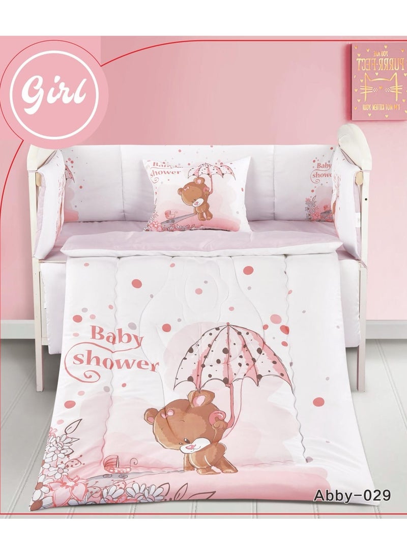 BOY 5-piece baby barrier mattress set: quilt with fixed filling (90 x 145) cm sheet (110 x 160) cm pillowcase (45 x 35) cm baby barrier (33 x 130) cm baby barrier (33 x 300) cm