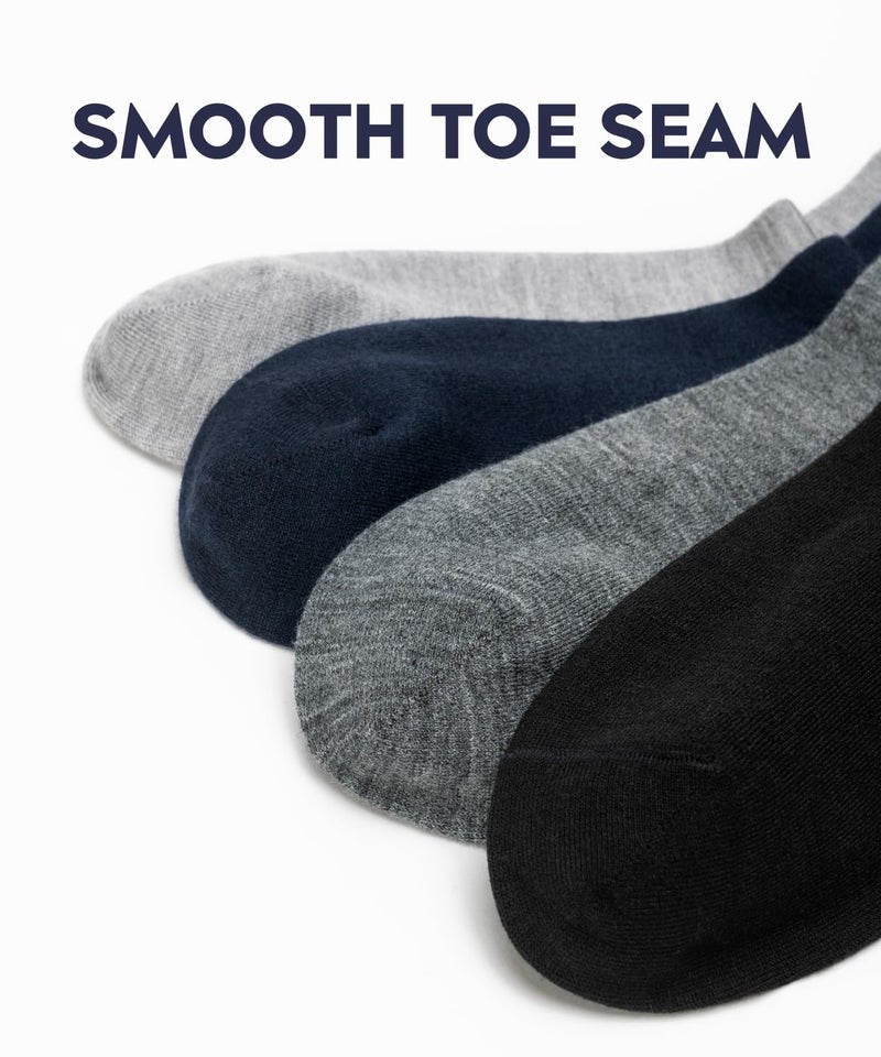 lixia جوارب لكسيا الرجالية من صوف الميرينو الرقيق، دافئة ومريحة لفصل الشتاء، جوارب رسمية متوسطة الساق (3 أزواج - أسود) - Image 4