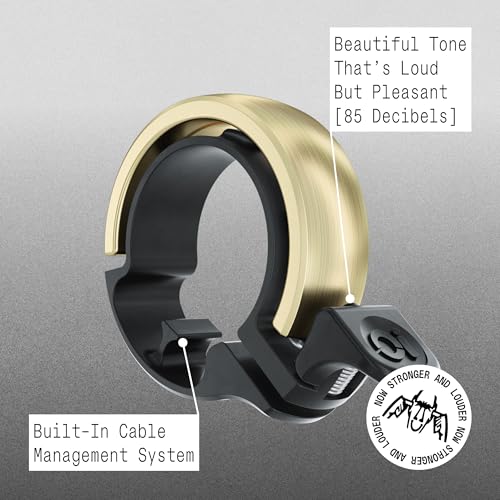KNOG Oi Bell Aluminium Bike Bell, Large/31.8mm, Brass - Image 5