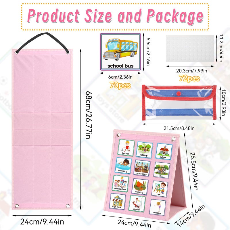 Tikplus Visual Timetable for Autistic Children, 70 Pecs Cards, Now And Next Board，Daily Routine Chart for Children, Visual Cards for Autistic Children, for School Kids To Support Communication, ADHD,ASD - Image 2