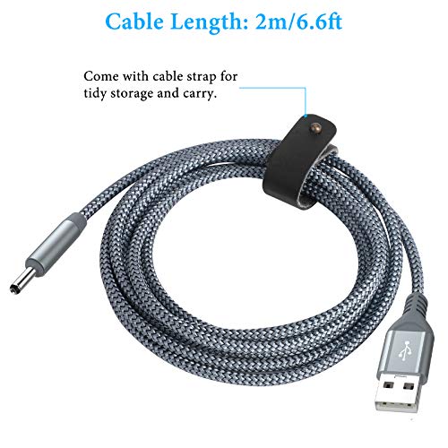 APETOO 6.6FT 5V USB to DC 3.5mm x 1.35mm Plug Charging Cable Replacement Charger Cord for Foreo Luna/Luna2/Luna3/Luna Mini & Mini2/FOREO ISSA Series E-Toothbrush, Hub, Mini Speaker/Fan, Table Lamp - Image 5