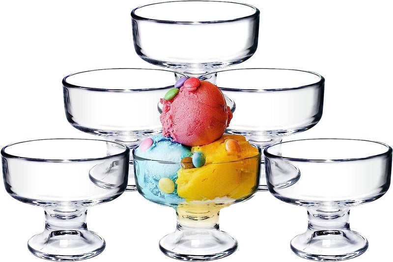BLISS START Ice Cream Glasses Cups Dishes for Desserts MilkshakeFruit and Pudding Glass Serving Bowls190 ml Perfect for Home Restaurants and Parties Dishwasher Safe New ice Bowl Cap 6 - Image 2