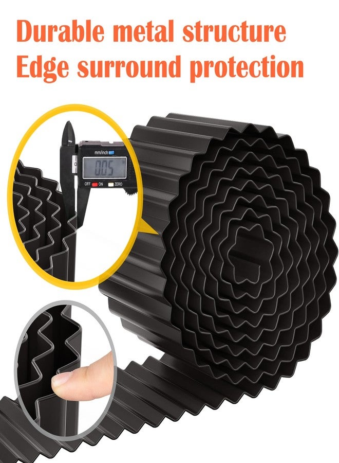 LAVEVE Corrugated Metal Garden Edging 4" x 10Ft, Landscape Edging Border for Lawn, Flower Bed, Garden Fence, Paver Edging (Black) - Image 2