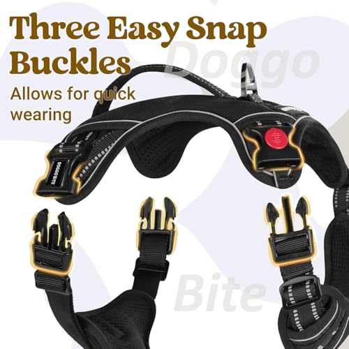 Doggo Bite Premium Reflective Dog Vest Harness| Soft Breathable| Padded Handle| Adjustable Straps & Luxury Buckle | Soft Padded Mesh | No Pull | No-Choke | Chest (22-28inch) All Small Breeds 4-13Kg - Image 5
