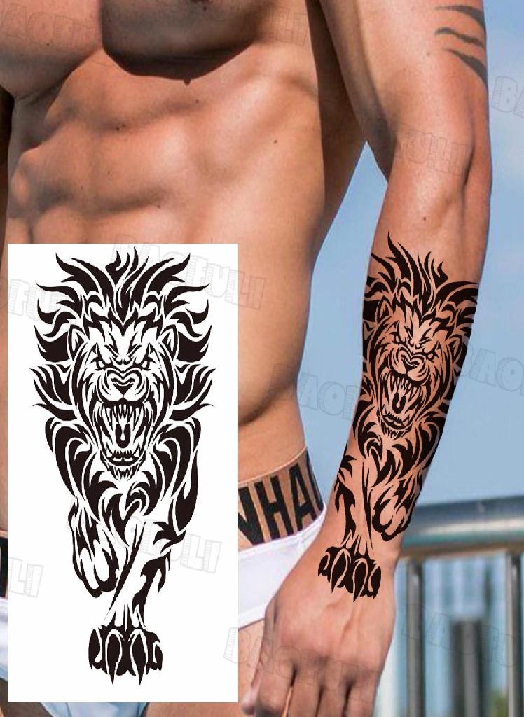 Black Pirate Skull Sailing Temporary Tattoo For Men Women Realistic Owl Lion Clown Fake Tattoo Sticker Cool Forearm Chest Tatoo