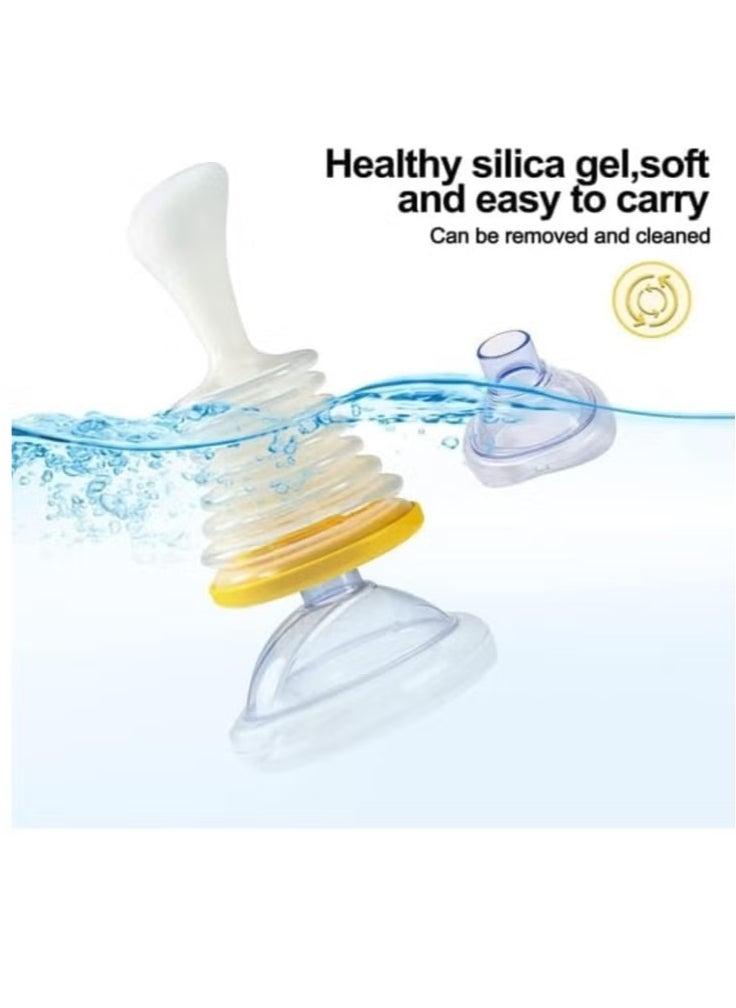 Specialist choking device for adults and children, suction barrier, respiratory trainer with 2 different sized masks