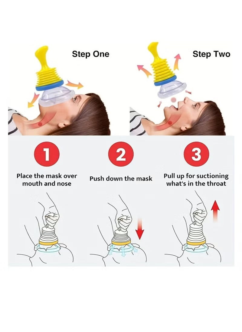 Specialist choking device for adults and children, suction barrier, respiratory trainer with 2 different sized masks