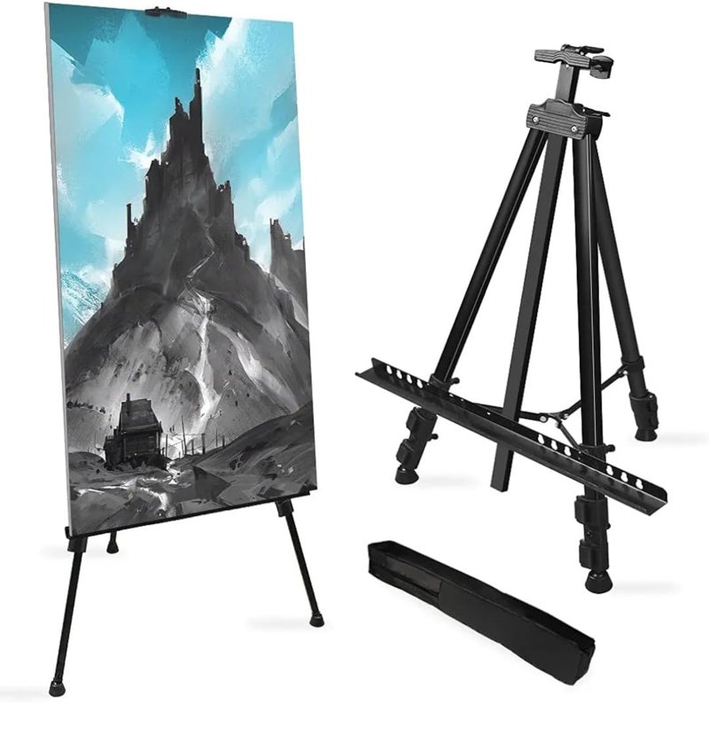 VRB DecTM Wooden Foldable/Adjustable Easel Stand for displaying Great Artwork Sketch,Art Painting,Canvas,Business Promotions, Display, Artist Students (5 FT Metal Foldable Stand - 1 Pcs) - Image 1