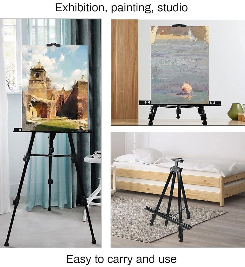 VRB DecTM Wooden Foldable/Adjustable Easel Stand for displaying Great Artwork Sketch,Art Painting,Canvas,Business Promotions, Display, Artist Students (5 FT Metal Foldable Stand - 1 Pcs) - Image 5
