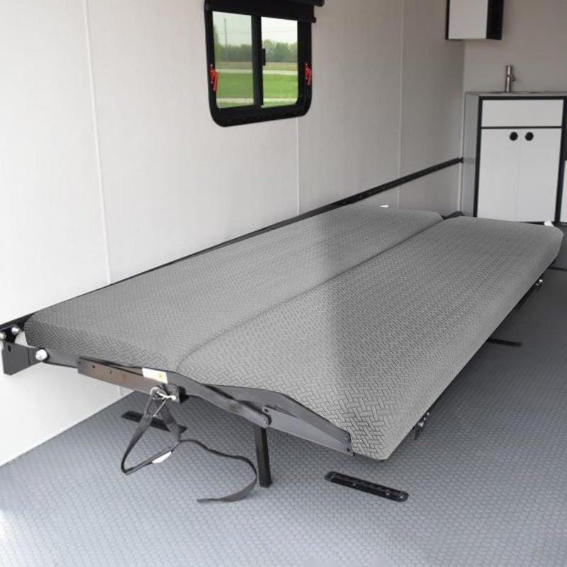 غطاء أريكة RV المكون من قطعتين - طقم أغطية قابلة للتمدد لأريكة قابلة للطي - غطاء أريكة سرير بتثبيت مرن محكم - واقي أريكة من الألياف الدقيقة مقاوم للحيوانات الأليفة لأثاث RV أثناء السفر - Image 5