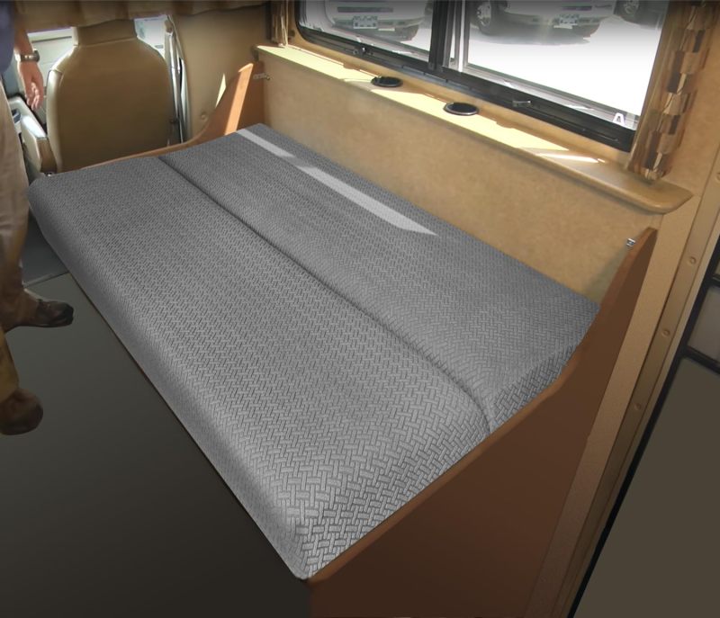 غطاء أريكة RV المكون من قطعتين - طقم أغطية قابلة للتمدد لأريكة قابلة للطي - غطاء أريكة سرير بتثبيت مرن محكم - واقي أريكة من الألياف الدقيقة مقاوم للحيوانات الأليفة لأثاث RV أثناء السفر - Image 4