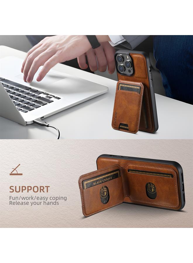 Suteni Case For iPhone 16 Pro H02 Leather Wallet Stand Back Phone Case - Image 3