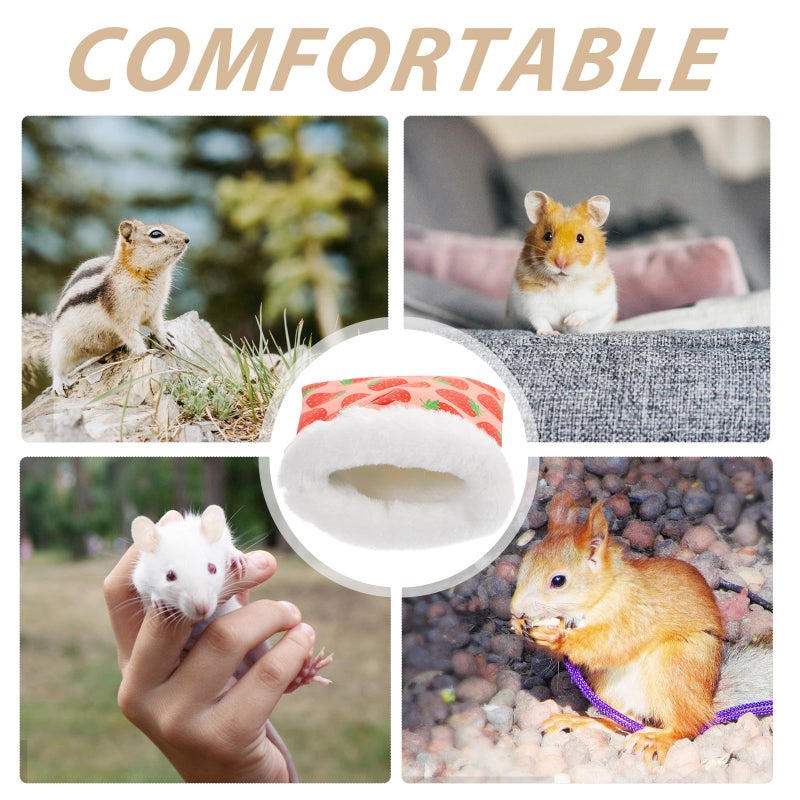Small Pet Warm Bed Hamster Winter Hideout Cotton Nest Strawberry M Size Cozy Sleeping Pouch - Image 4