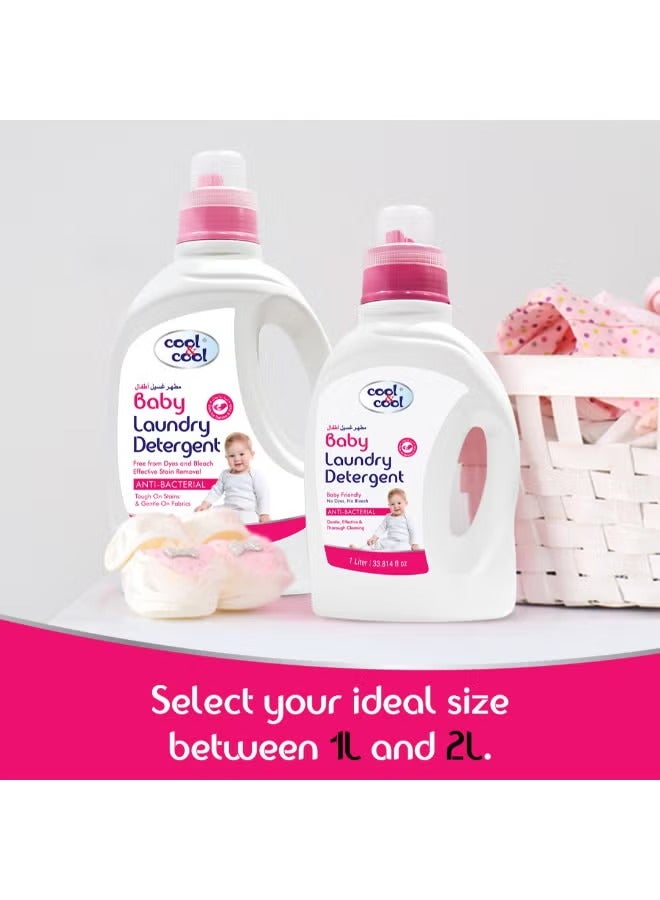 Cool & Cool Baby Laundry Detergent 2 Liters - Gentle Effective and Thorough Cleaning Dye Free & Bleach Free Safe for Babies and Kids - Image 3