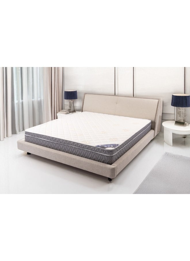 Almutlaq Furniture Ultima Plush Top - Foam And Bonnell Spring Mattress Including Anti-Allergen Feature Ensuring A Clean And Healthy Sleep Enviroment - Double Size Mattress 200x120x24 CM - Colour White Dark Grey  - Image 4