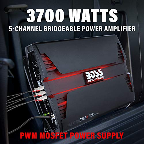 BOSS Audio Systems PV3700 5 Channel Car Stereo Amplifier – 3700 High Output, 5 Channel, 2/4 Ohm Stable, Low/High Level Inputs, High/Low Pass Crossover, Full Range, Bridgeable, for Subwoofer - Image 2