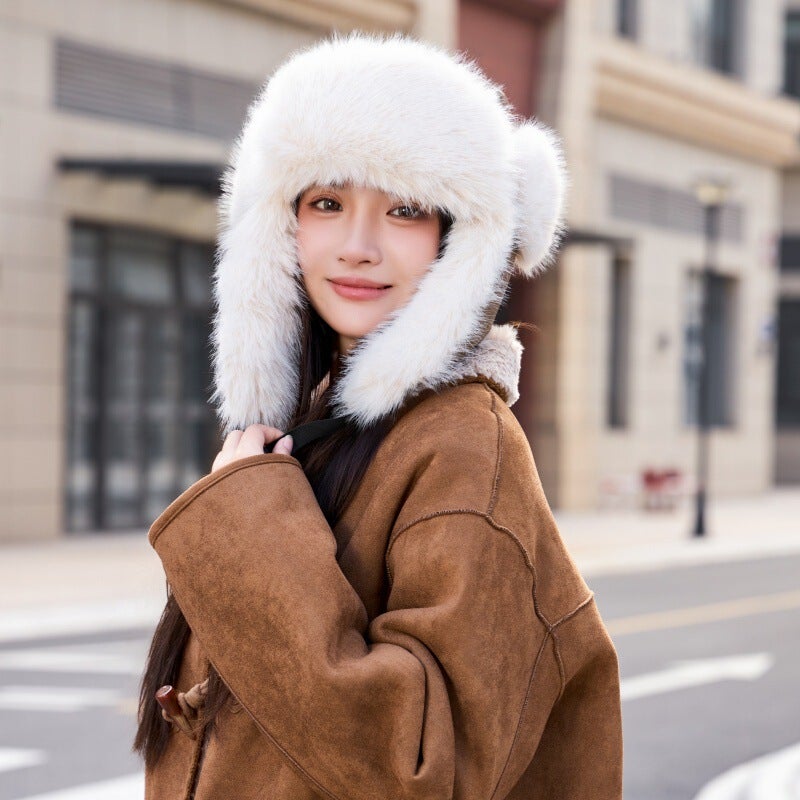 Plush Trapper Hat Unisex Winter Western Sichuan Travel Warm Hat Faux Fur - Image 4