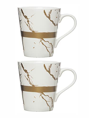 White Gold Porcelain Coffee Mug Set of 2 pcs, Multicolor, 310 ml, WG-1523-WHITE - Image 2