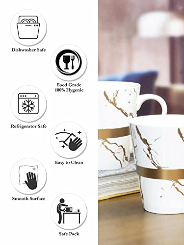 White Gold Porcelain Coffee Mug Set of 2 pcs, Multicolor, 310 ml, WG-1523-WHITE - Image 5