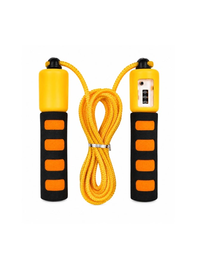 Lacoz Adjustable Jump Rope with Mechanical Counter, Comfortable Non-Slip Handle Grips, Adjustable Skipping Rope for Fitness, Cardio, Weight Loss and Daily Exercise Orange - Image 1