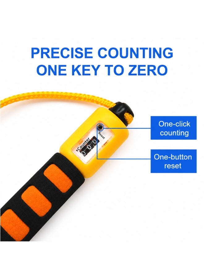 Lacoz Adjustable Jump Rope with Mechanical Counter, Comfortable Non-Slip Handle Grips, Adjustable Skipping Rope for Fitness, Cardio, Weight Loss and Daily Exercise Orange - Image 4