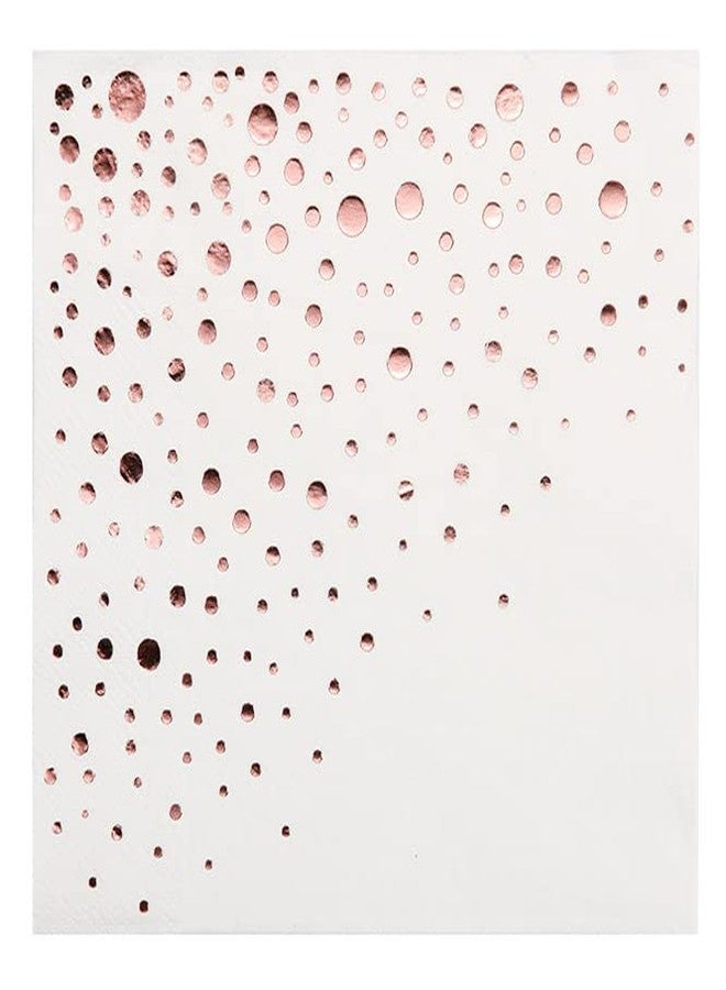 The Essential Concierge 100 Pack Disposable Napkins, Rose Gold & White, 6.5 x 6.5 Inch, 3-Ply Paper Napkins - Image 4
