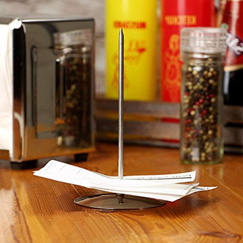 morel 180MM Paper Memo Holder, Stainless Steel Receipt Holder, Paper Memo Holder Spike, Bill Fork for Bill Receipt Note Paper Order Office Desk, Doctor Token Stand, Bank Receipt Stand (PACK2) - Image 4
