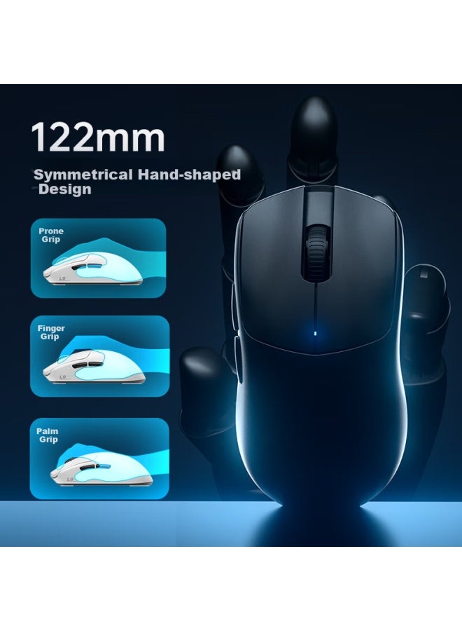 Machenike L9x1 Advanced Lightweight Wireless Mouse, Gaming And Office Wired/2.4g/bluetooth Tri-mode, Paw3395 Dual 8k, 49g Lightweight Design Without Holes, White - Image 2
