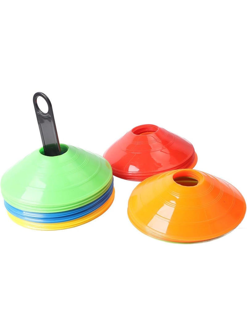 أقماع تدريب رياضية مدورة متعددة الألوان مع حقيبة شبكية - Image 2