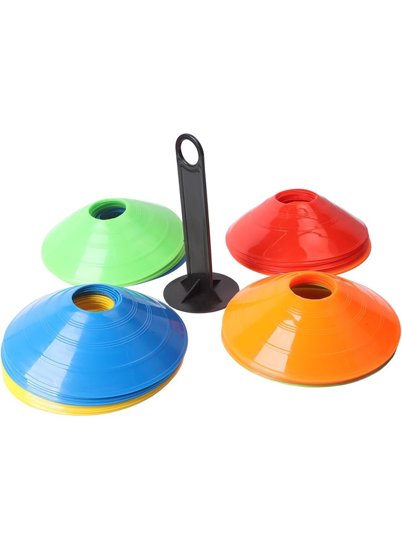 أقماع تدريب رياضية مدورة متعددة الألوان مع حقيبة شبكية - Image 4