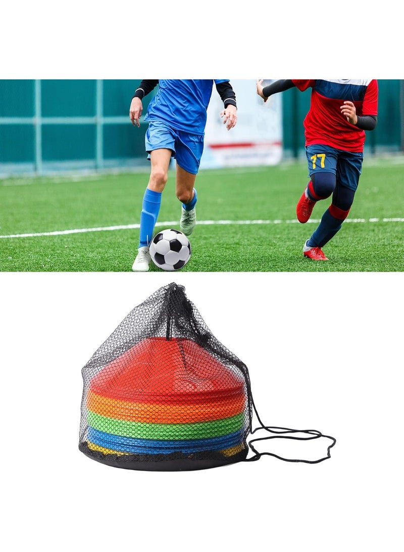 أقماع تدريب رياضية مدورة متعددة الألوان مع حقيبة شبكية - Image 5