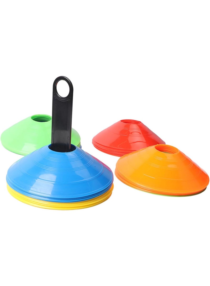 أقماع تدريب رياضية مدورة متعددة الألوان مع حقيبة شبكية - Image 3