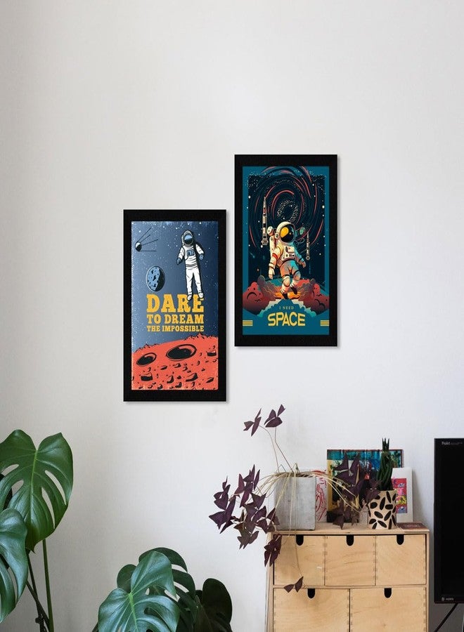 ArtX إطارات جدارية من ArtX Paper Space تحمل اقتباسات تحفيزية، اقتباسات ملهمة لتزيين المنزل والمكتب وغرفة الدراسة، ملصقات مؤطرة متعددة الألوان، مقاس A4، مجموعة من قطعتين - Image 3