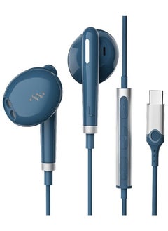 In-Ear Noise Cancelling Headphones With Microphone For IPhone 15 Pro Max Samsung S24 Ultra A53 A54 S23 FE S22 S21 - Blue
