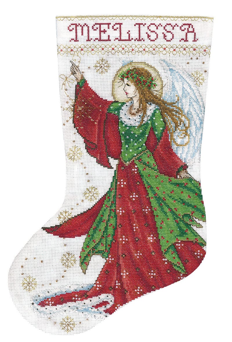 Tobin DW5990 14 Count Angel of Joy Stocking Counted Cross Stitch Kit, 17-Inch Long,Multiple - Image 5