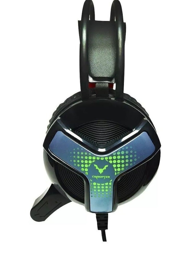 سماعة جيمينج منChiropter - موديل GH31 مانعة للضوضاء بطول 40 مترًا وكابل 2.1 متر و2x 3.5 ملم صوت/ميكروفون + USB أسود - Image 2