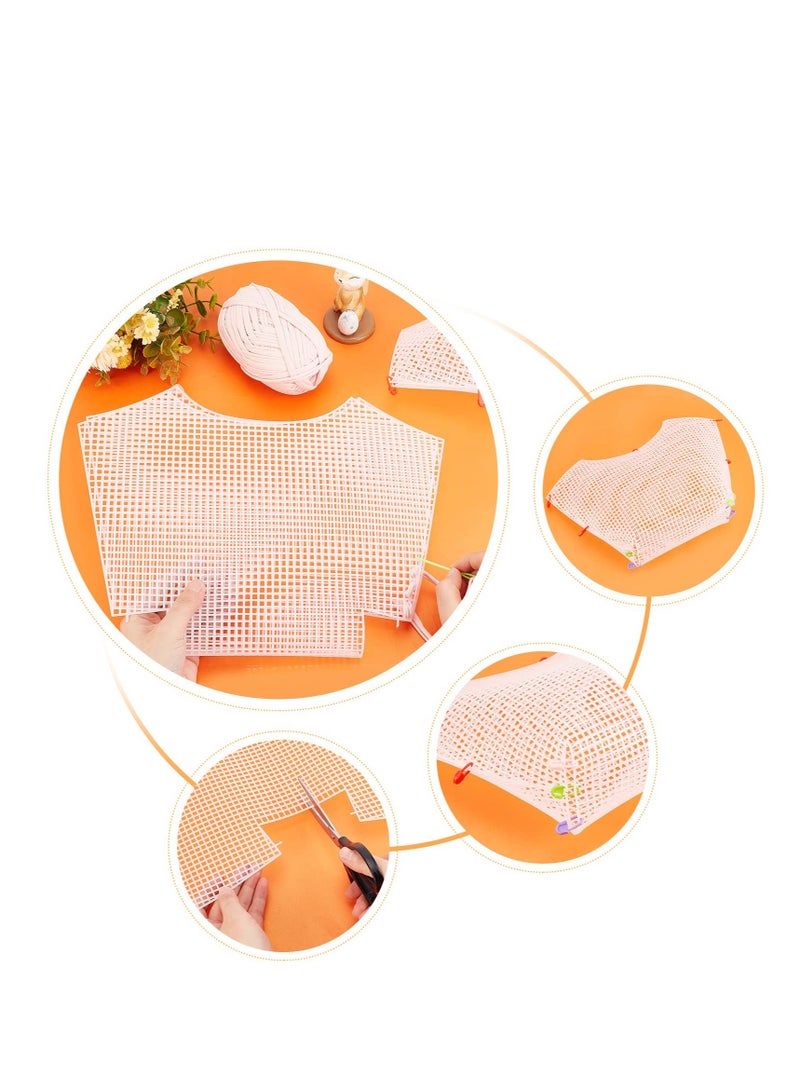 Excefore Clear Plastic Mesh Canvas Sheets for Embroidery, 6 Pcs Blank Needlepoint Canvas Sheets for Crochet Bag Making, DIY Purse Cross Stitch Kits, for Acrylic Yarn Knit Crochet Projects, 51x32cm - Image 5