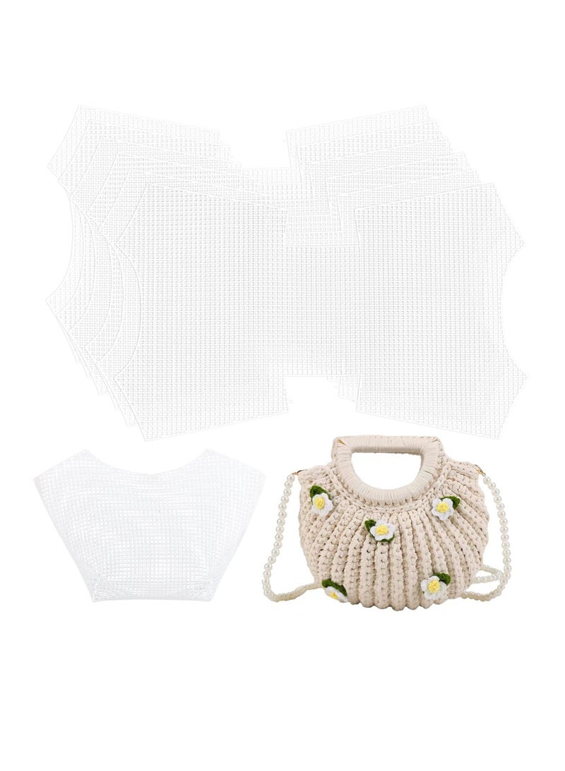 Excefore Clear Plastic Mesh Canvas Sheets for Embroidery, 6 Pcs Blank Needlepoint Canvas Sheets for Crochet Bag Making, DIY Purse Cross Stitch Kits, for Acrylic Yarn Knit Crochet Projects, 51x32cm - Image 1
