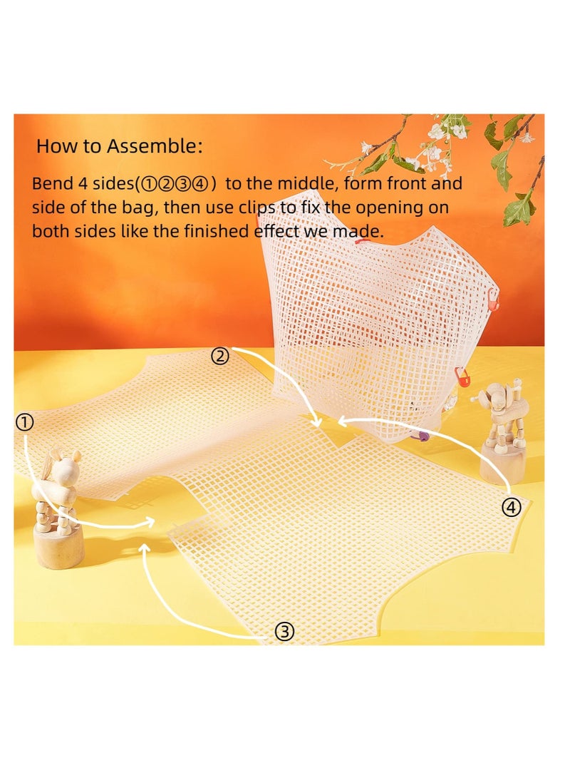 Excefore Clear Plastic Mesh Canvas Sheets for Embroidery, 6 Pcs Blank Needlepoint Canvas Sheets for Crochet Bag Making, DIY Purse Cross Stitch Kits, for Acrylic Yarn Knit Crochet Projects, 51x32cm - Image 4