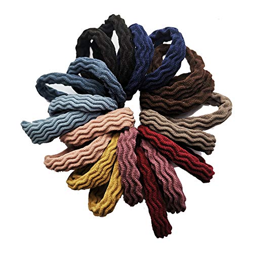 Hair Ties with Seamless High Elastic Thickening in Ponytail Holders Multiple Colors with 20 Pcs Packing
