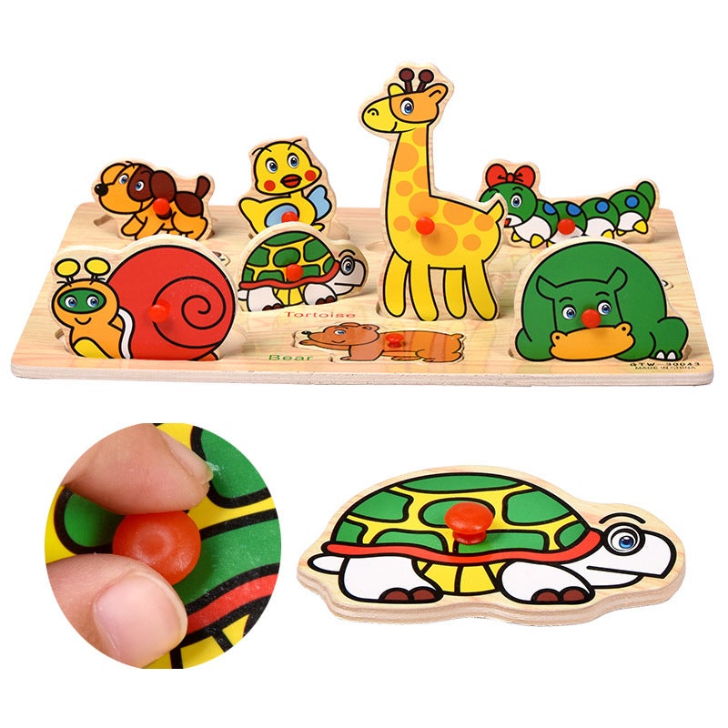 Hand-Held Board Children'S Wooden Puzzle Early Education Digital Letters Animal Traffic Learning Cognitive Puzzle - Image 5