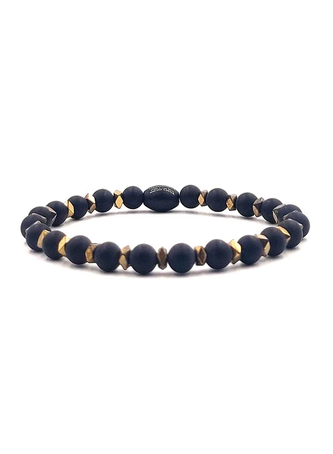 CHRYSOSTOMOS Handmade Beaded Black and Gold Bracelet for Men