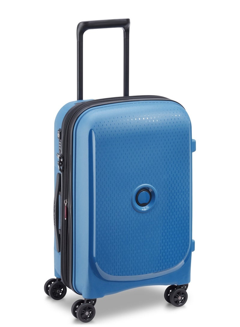 DELSEY Paris Belmont+ 55cm Hardcase 4 Double Wheel Expandable Cabin Luggage Trolley Blue - Image 2