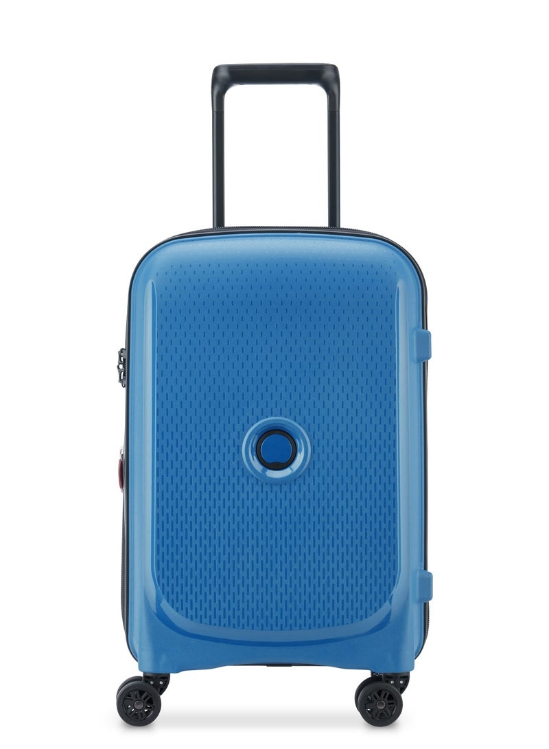 DELSEY Paris Belmont+ 55cm Hardcase 4 Double Wheel Expandable Cabin Luggage Trolley Blue - Image 1