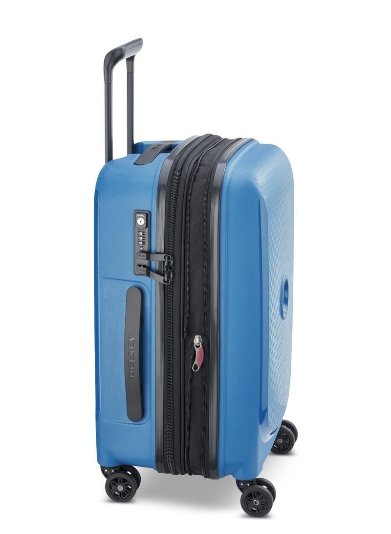 DELSEY Paris Belmont+ 55cm Hardcase 4 Double Wheel Expandable Cabin Luggage Trolley Blue - Image 4